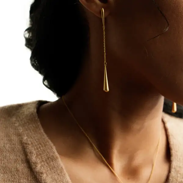 Teardrop Dangle Chain Earrings, photo 2