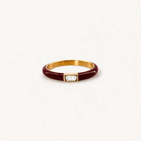 Red Enamel Stacking Ring