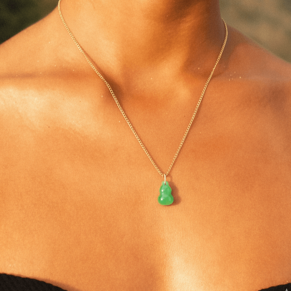 Green Jade Gourd Necklace, photo 3