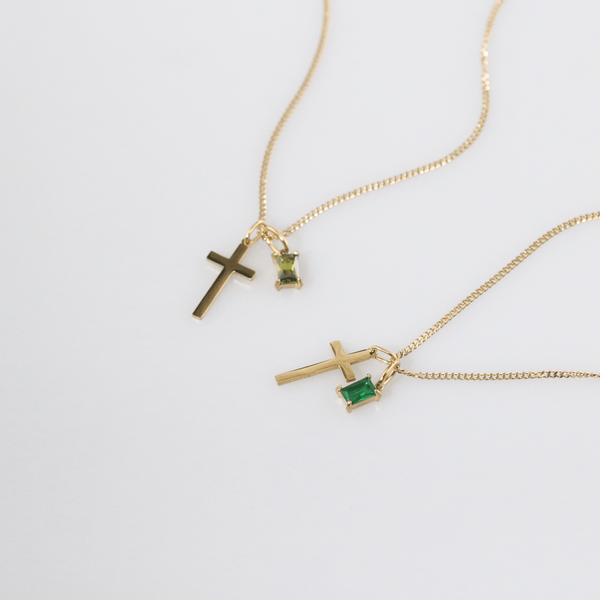 Personalized Cross & Birthstone Necklace, photo 7