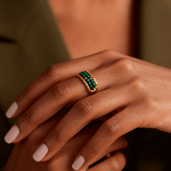 Malachite Bead Ring, photo 2