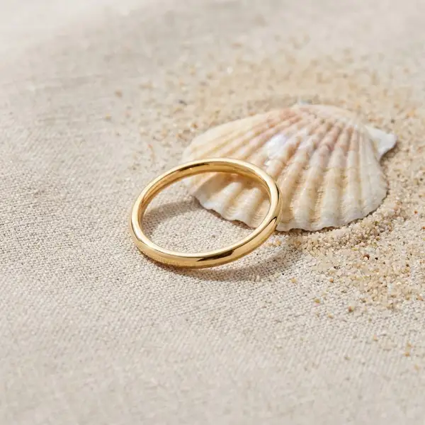 2mm Gold Stacker Band Ring, photo 3