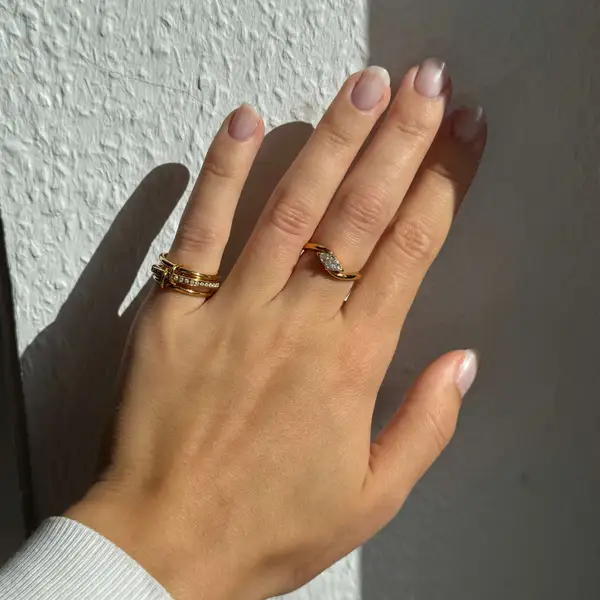 Hypoallergenic Waterproof Bypass Marquise Ring, photo 5