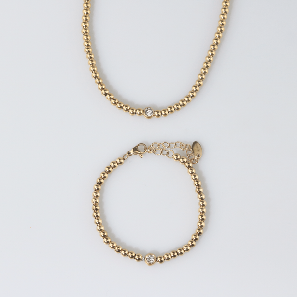 Dainty Solitaire Beaded Necklace, photo 3