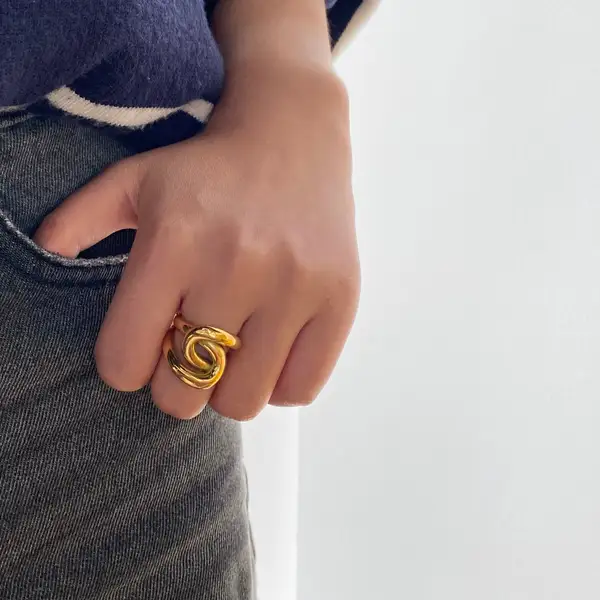 Interwoven Chunky Band Ring, photo 2