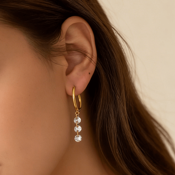 Crystal Drop Hoop Earrings, photo 2