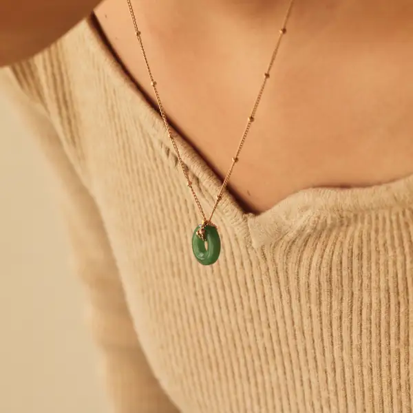 Green Jade Loop Necklace, photo 3