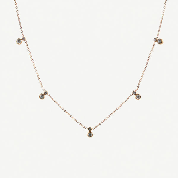 Crystal Bezel Station Necklace