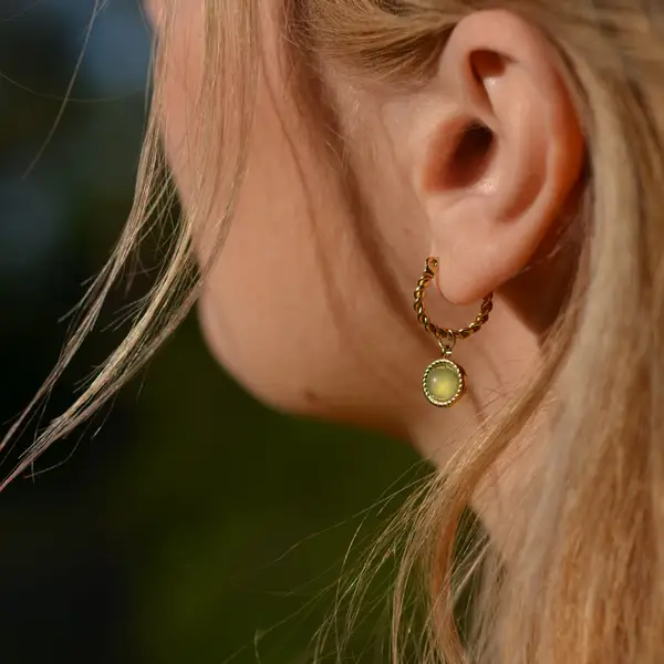 Green Jade Hoop Earrings, photo 2
