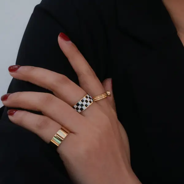 Checkboard Band Ring, photo 2