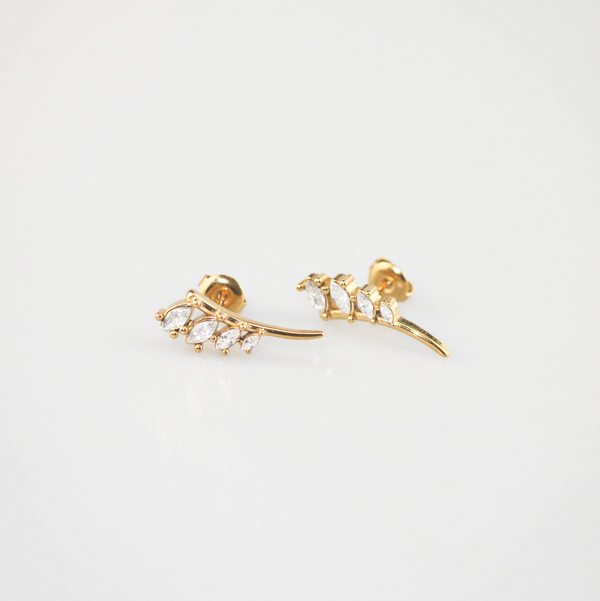 Gold Marquise Cluster Ear Climbers, photo 6
