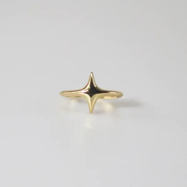 Minimalist Gold Plated Star Ring, photo 2