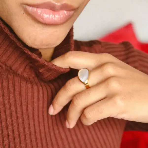 Mother of Pearl Statement Signet Ring, photo 8