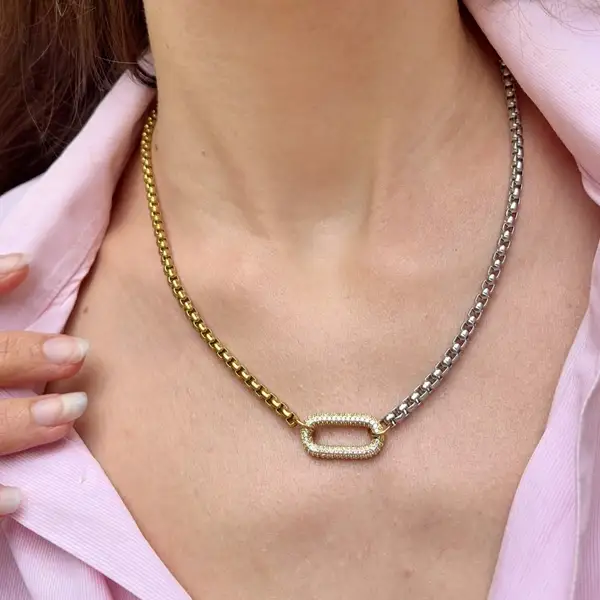 Two Tone Carabiner Necklace, photo 2
