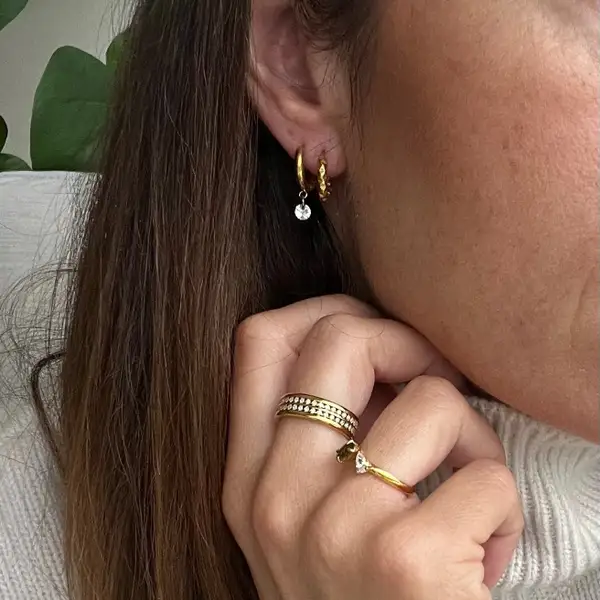 Crystal Drop Hoop Earrings for Women, photo 2