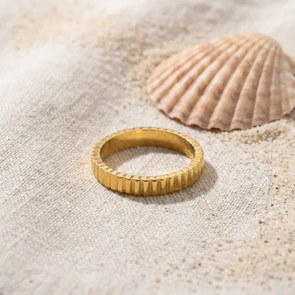 Ribbed Thin Band Ring, photo 3