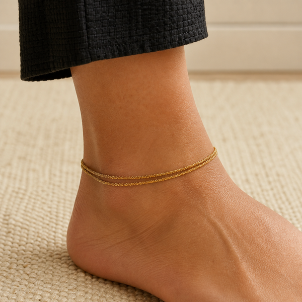 Double Layer Diamond-Cut Anklet, photo 2