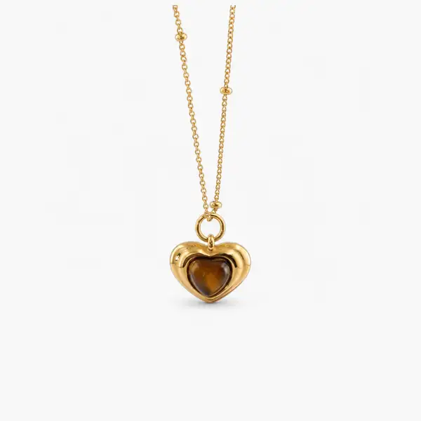 Tiger's Eye Heart Necklace