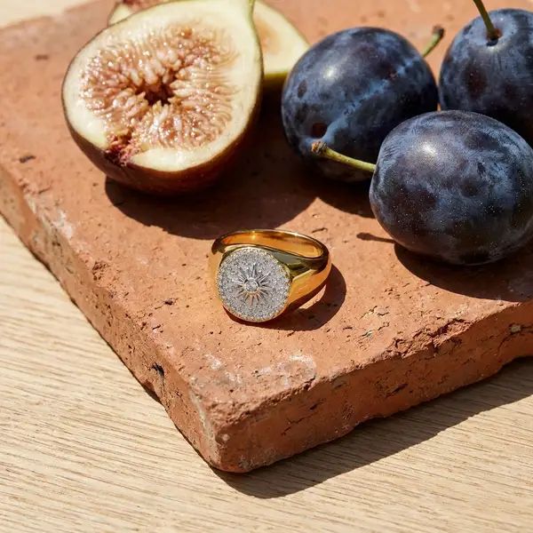 Two-Tone Sunburst Signet Ring, photo 3