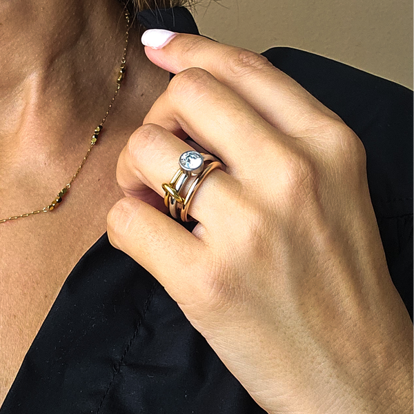 Triple Link Solitaire Ring, photo 2
