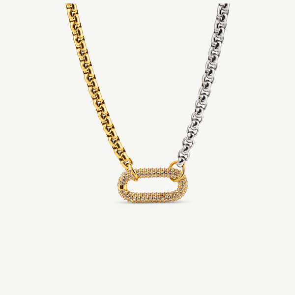 Two Tone Carabiner Necklace