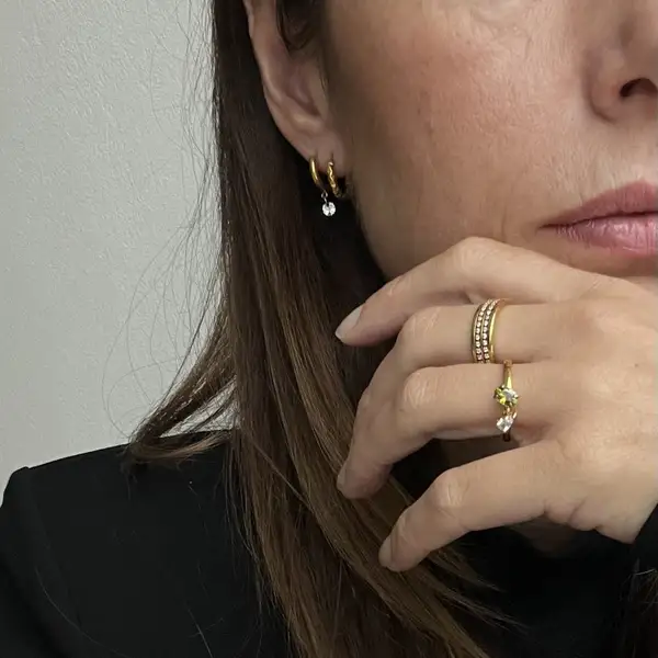 Olive Sparkle Ring, photo 3