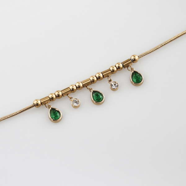 Emerald Teardrop Charm Bracelet, photo 3