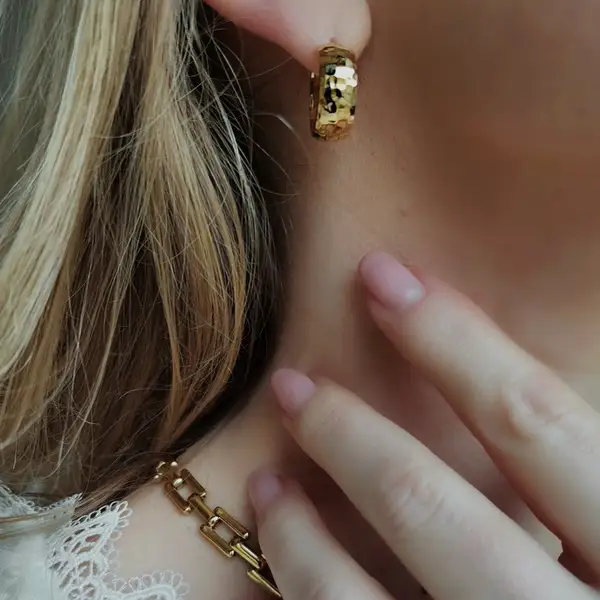 Hammered Small Hoops, photo 2