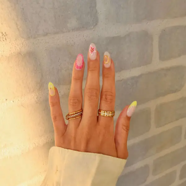 Gold Stacking Ring with Zircon Stones, photo 3