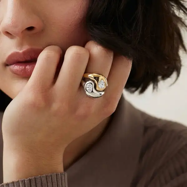 Two-Tone Pear Ring, photo 2