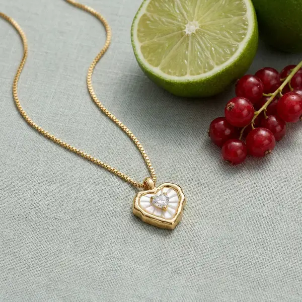 Mother of Pearl Heart Necklace, photo 4