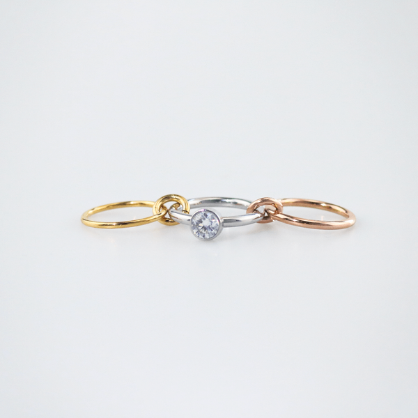 Triple Link Solitaire Ring, photo 6