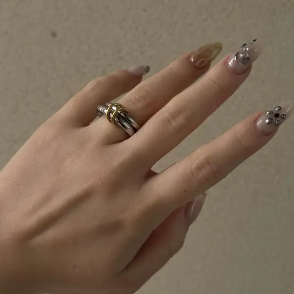 Mixed Metal 2-Link Chain Ring, photo 3