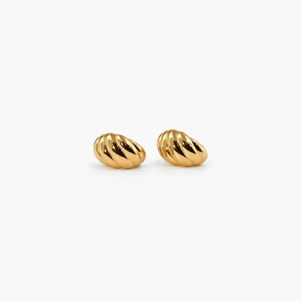 Waterproof Croissant Dome Stud Earrings, photo 2