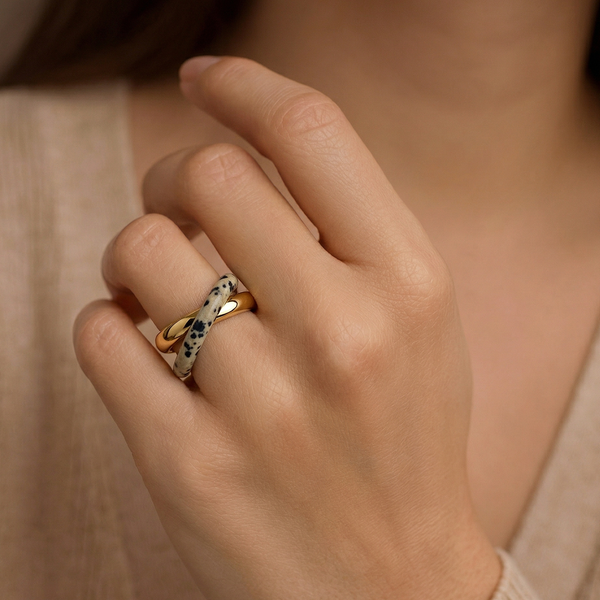 Dalmatian Double Band Ring, photo 2
