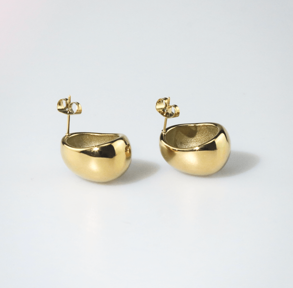 Gold Pebble Stud Earrings, photo 9