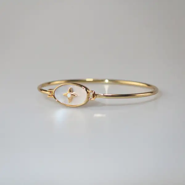 Gold Plated Vintage Celestial Bracelet with Pearl & Opal, photo 5