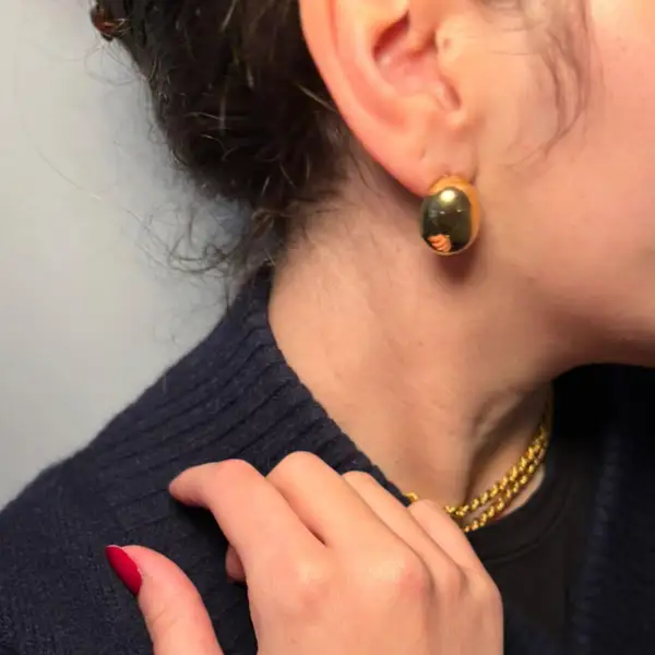 Gold Pebble Stud Earrings, photo 8