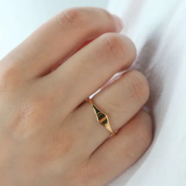 Tarnish-Free Waterproof 18k Gold Plated Stacker Ring, photo 2