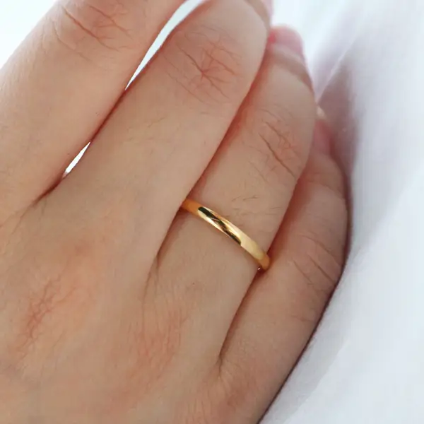 2mm Gold Stacker Band Ring, photo 2