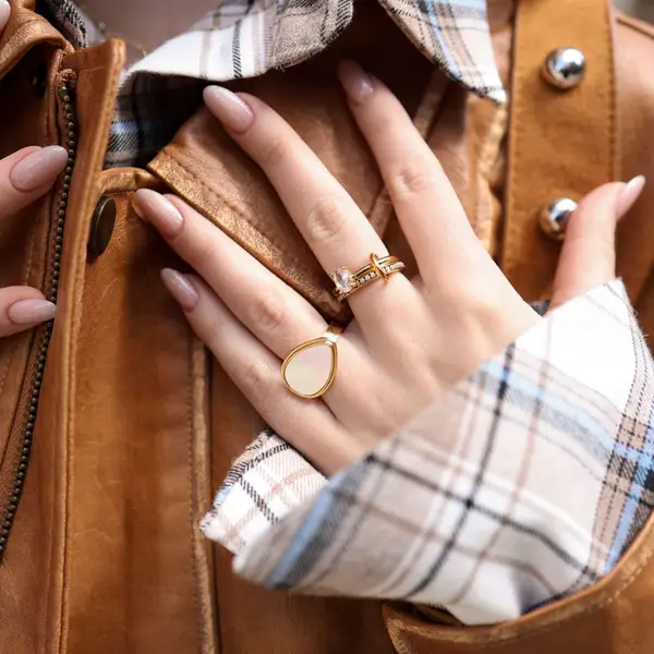 Mother of Pearl Statement Signet Ring, photo 11