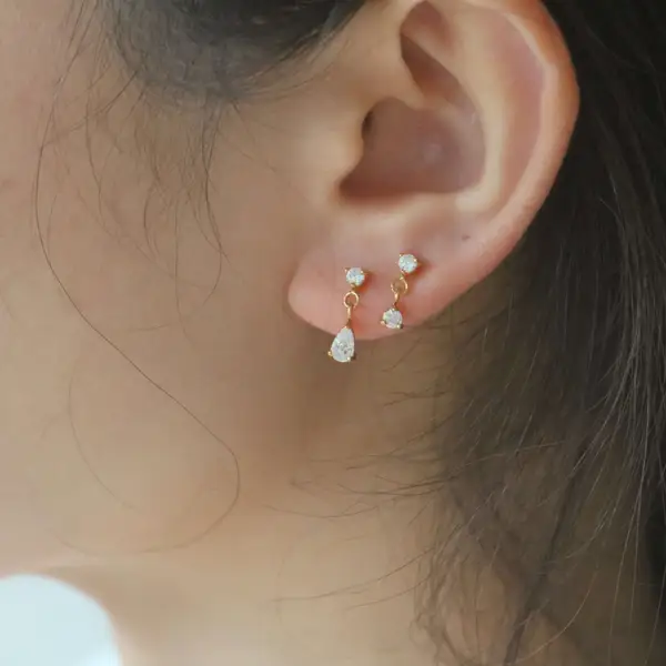 Afton Teardrop CZ Earrings, photo 3