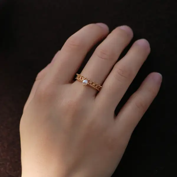Stackable Gold Plated Stainless Steel Ring Set, photo 2