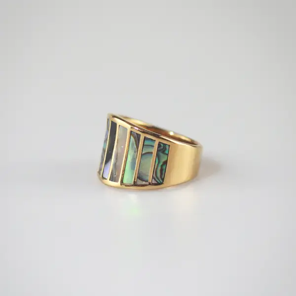 Striped Mother of Pearl Ring, photo 4