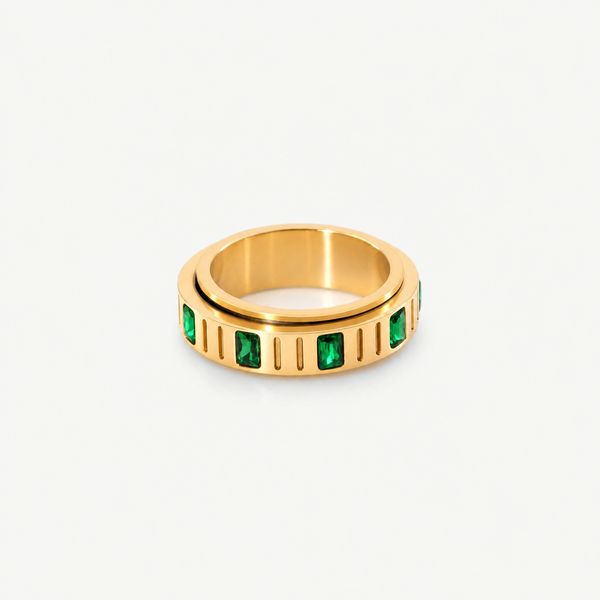Emerald Fidget Spinner Ring