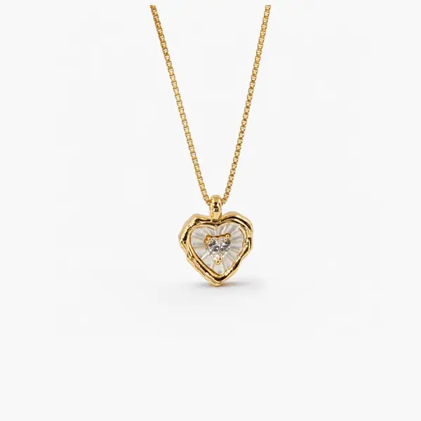 Mother of Pearl Heart Necklace