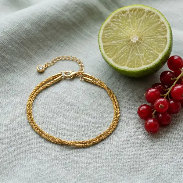 Double Layer Diamond-Cut Anklet, photo 4
