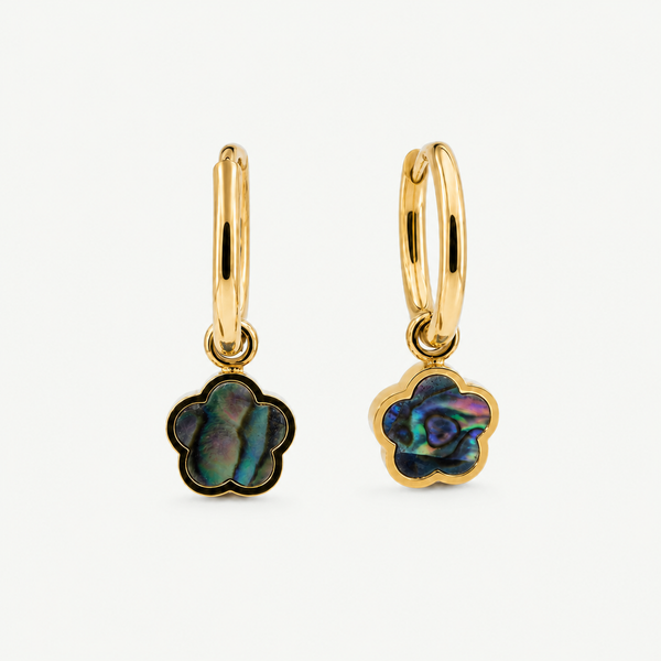 Abalone Hoop Earrings