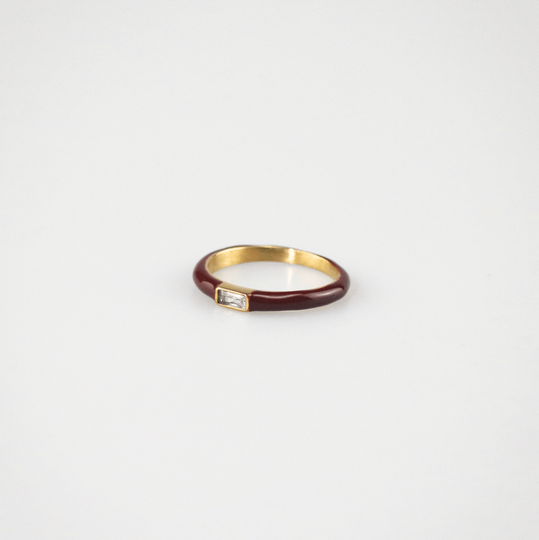Red Enamel Stacking Ring, photo 3
