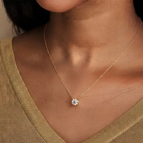 Dainty Solitaire Necklace, photo 2